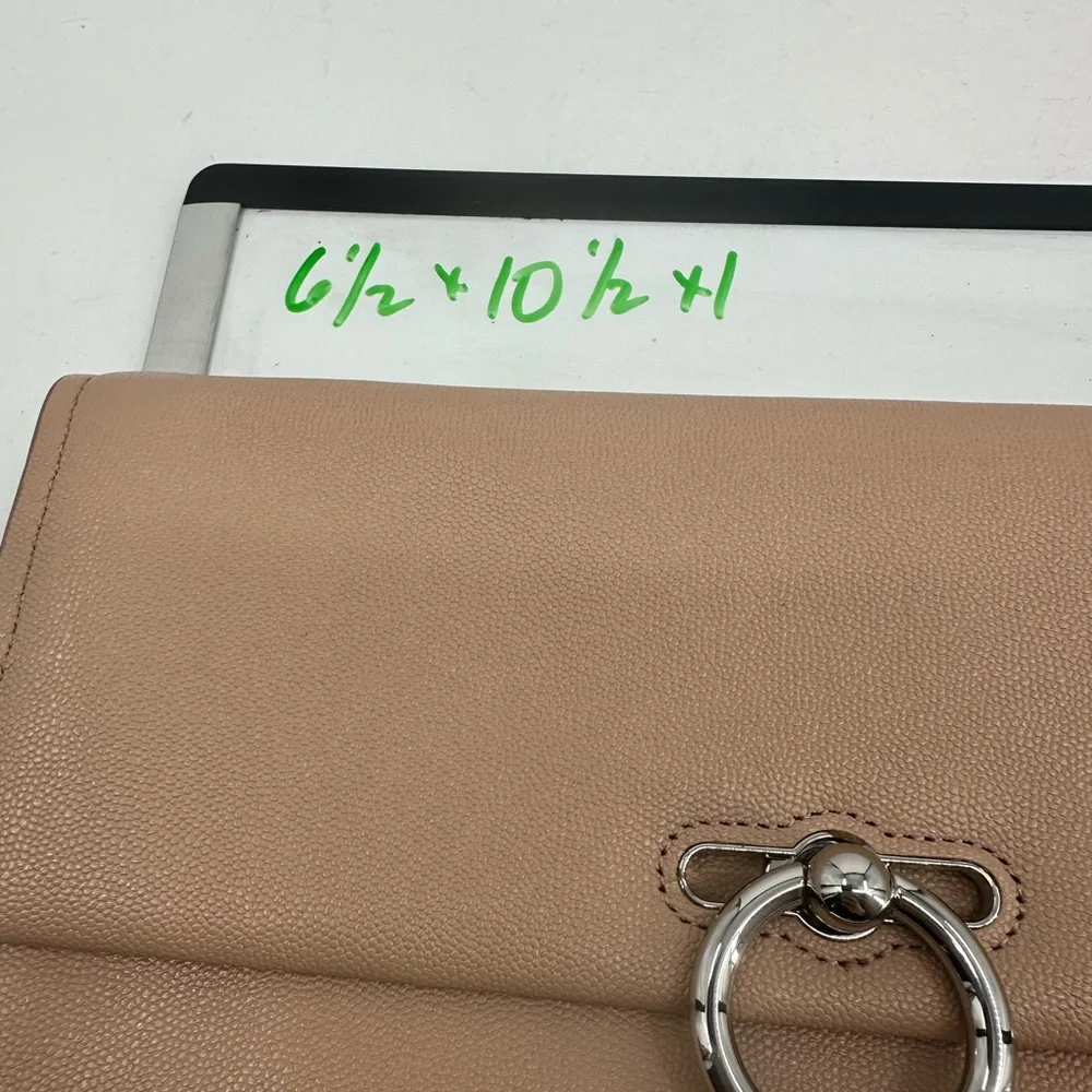 Rebecca Minkoff Leather Jean Clutch Bag in Doe Beige Cream Handbag
